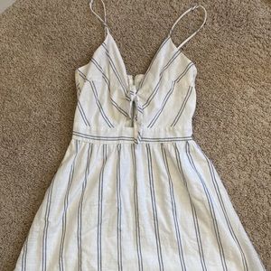 White and blue Striped dress